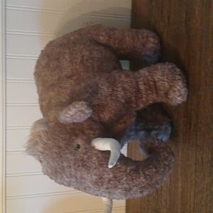JELLYCAT Cassius Wiolly Mammoth Plush Stuffed Animal Brown Grey Tusked Elephant